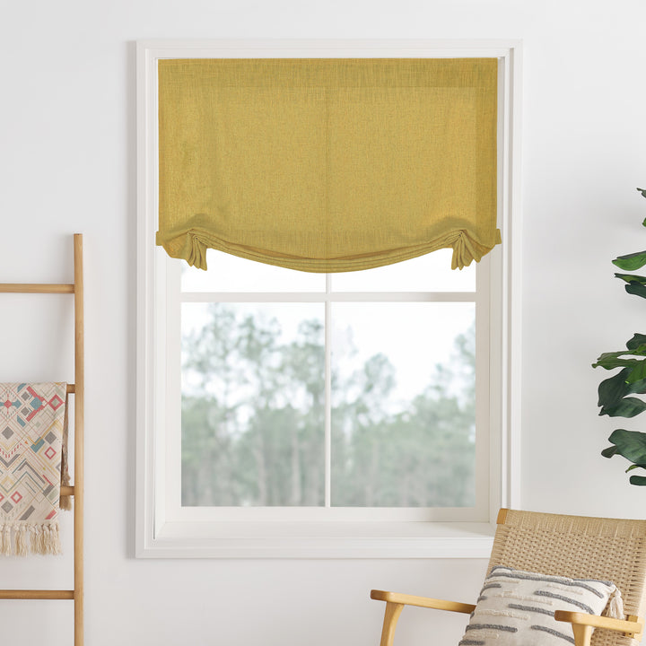 Liz Linen Herringbone Roman Shades & Blinds | Swag