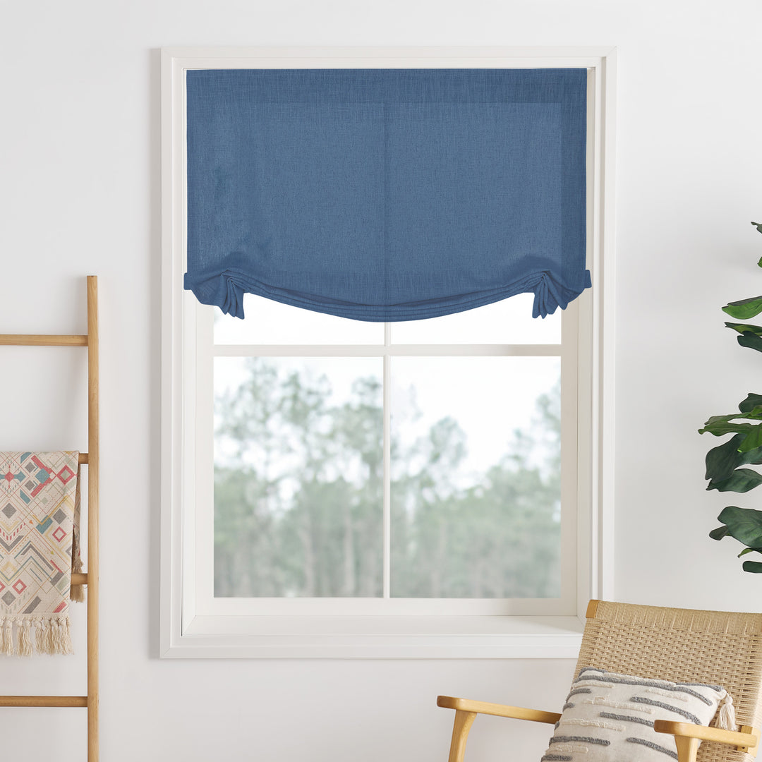 Liz Linen Herringbone Roman Shades & Blinds | Swag