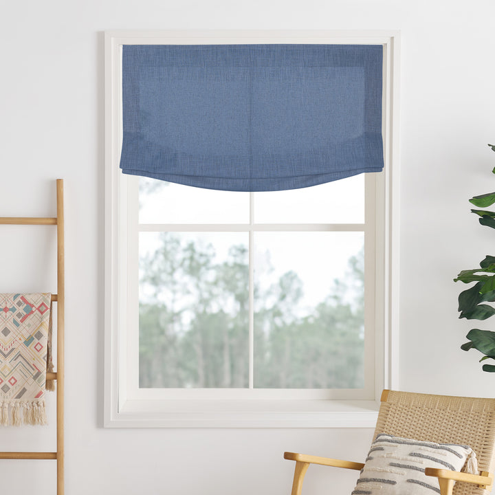Liz Linen Herringbone No-Drill Roman Shades & Blinds | Relaxed
