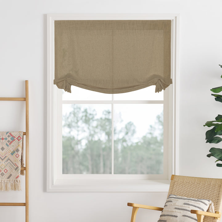 Liz Linen Herringbone Roman Shades & Blinds | Swag