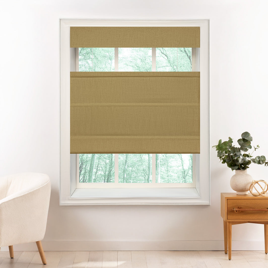 Liz Linen Herringbone Roman Shades & Blinds | Top Down Bottom Up