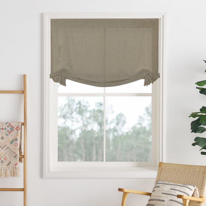 Liz Linen Herringbone Roman Shades & Blinds | Swag
