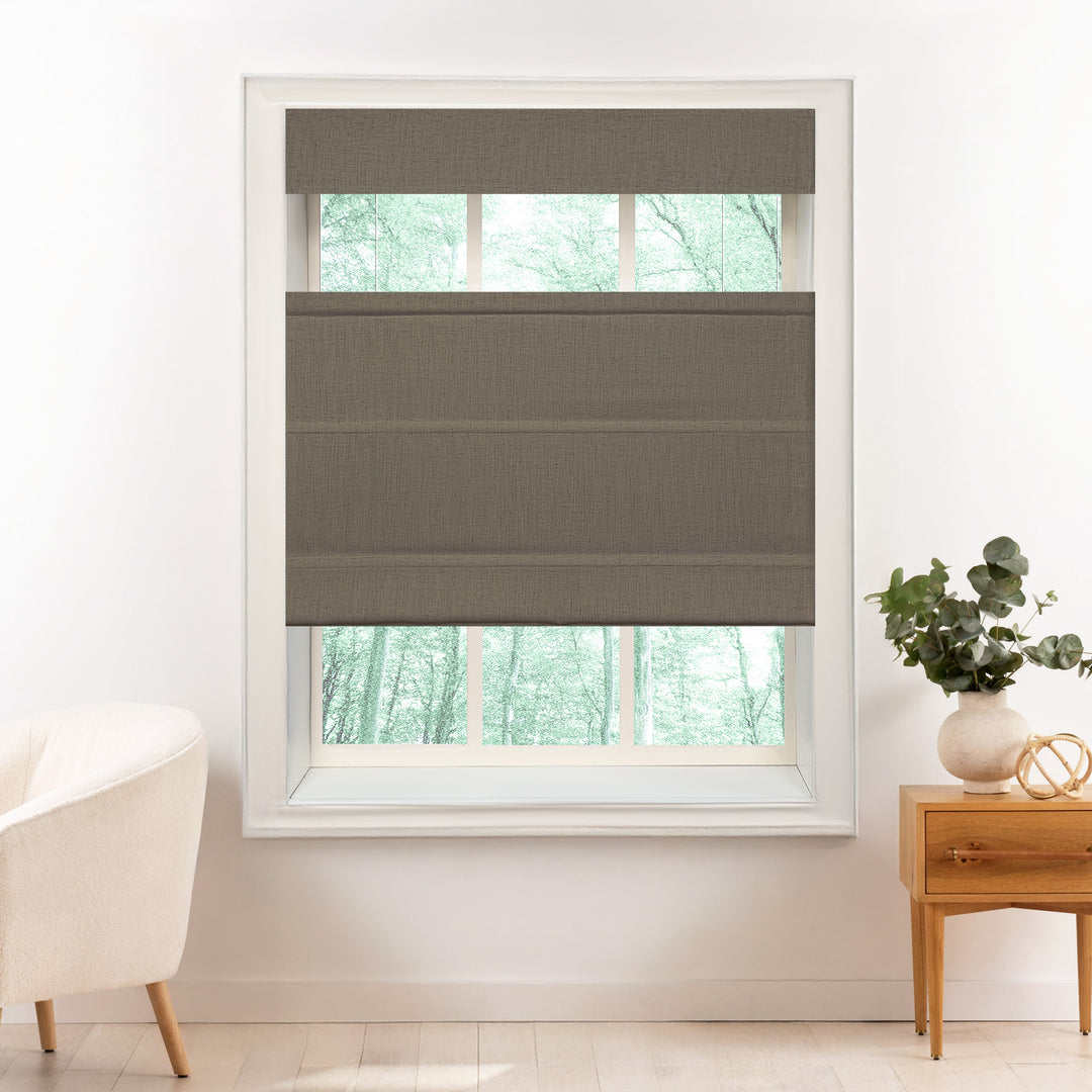 Liz Linen Herringbone Roman Shades & Blinds | Top Down Bottom Up