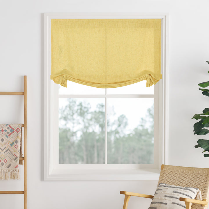 Liz Linen Herringbone Roman Shades & Blinds | Swag