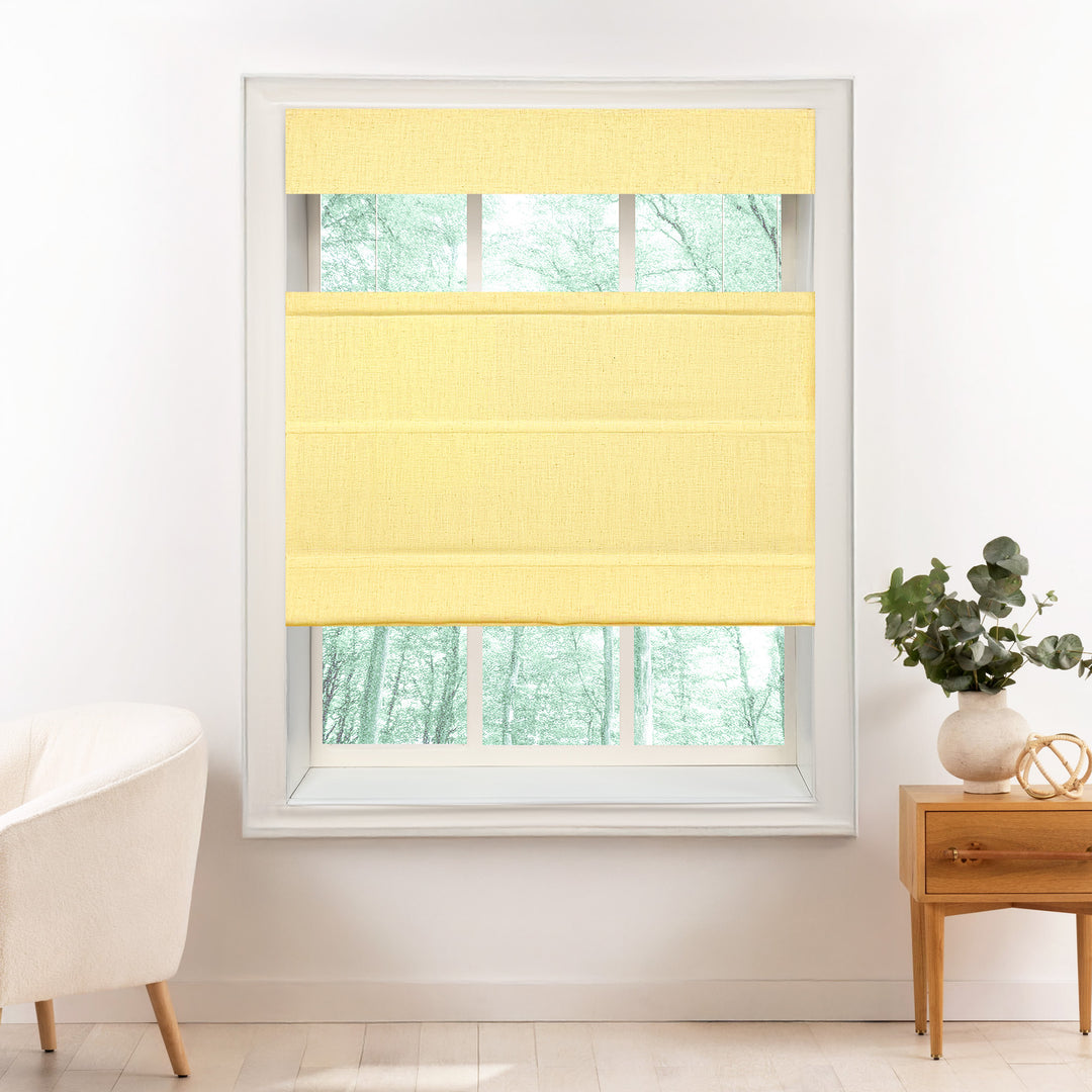 Liz Linen Herringbone Roman Shades & Blinds | Top Down Bottom Up
