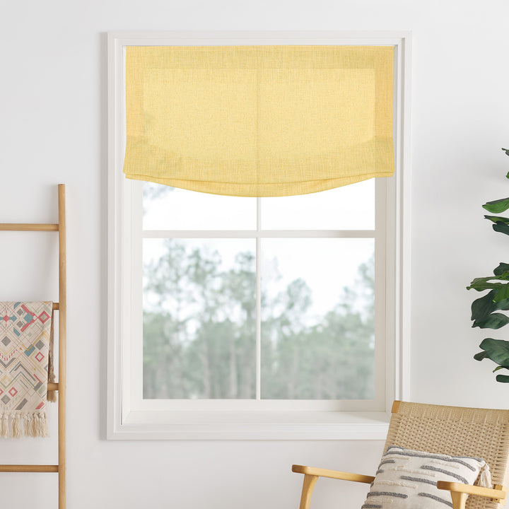 Liz Linen Herringbone No-Drill Roman Shades & Blinds | Relaxed