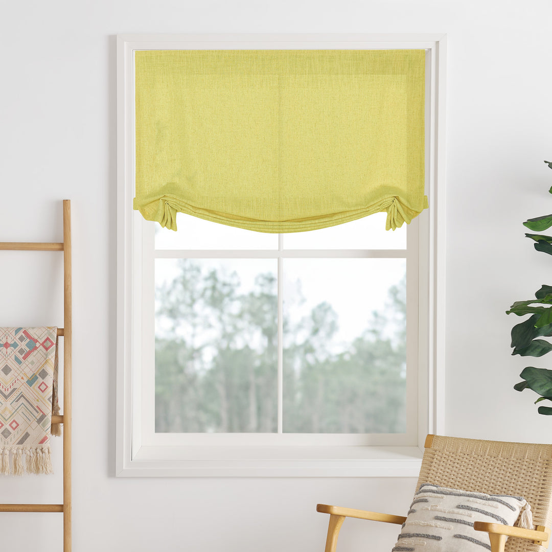 Liz Linen Herringbone Roman Shades & Blinds | Swag