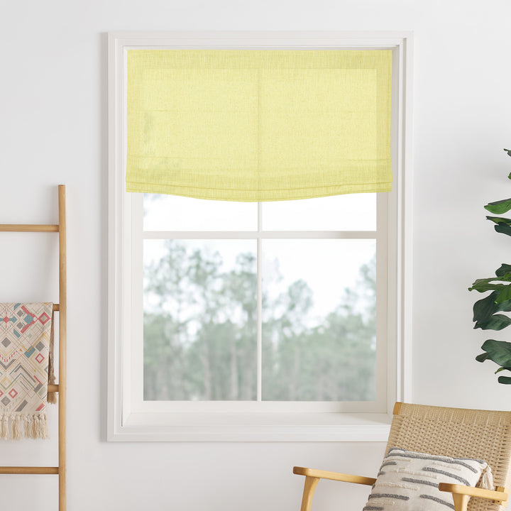 Liz Linen Herringbone Roman Shades & Blinds | Flat Fold