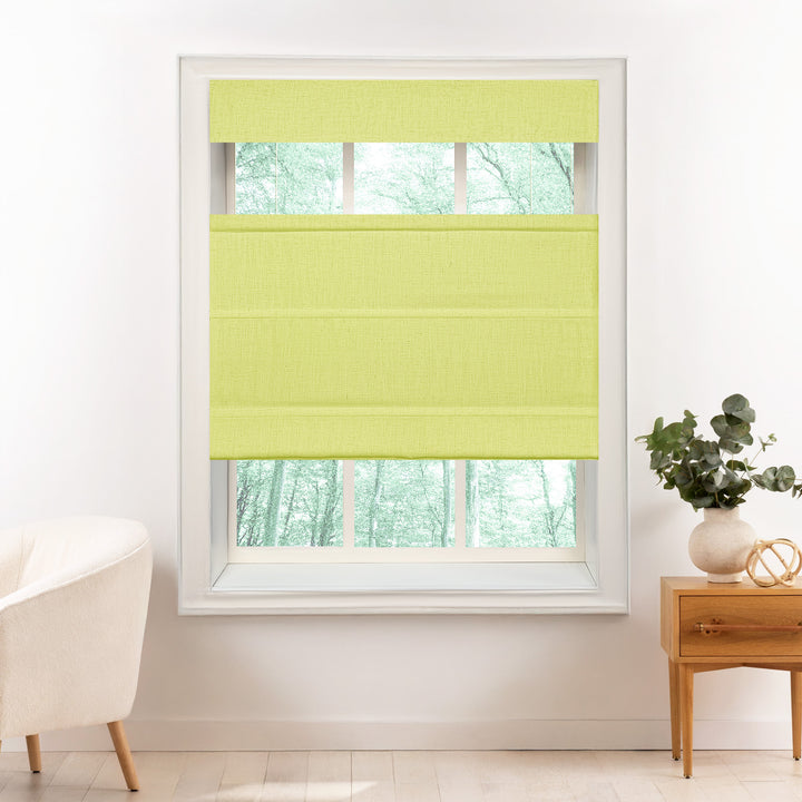 Liz Linen Herringbone No-Drill Roman Shades & Blinds | Top Down Bottom Up