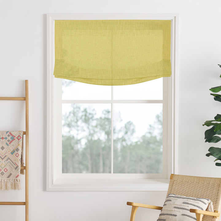 Liz Linen Herringbone No-Drill Roman Shades & Blinds | Relaxed