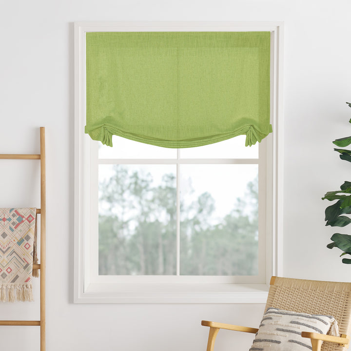 Liz Linen Herringbone Roman Shades & Blinds | Swag