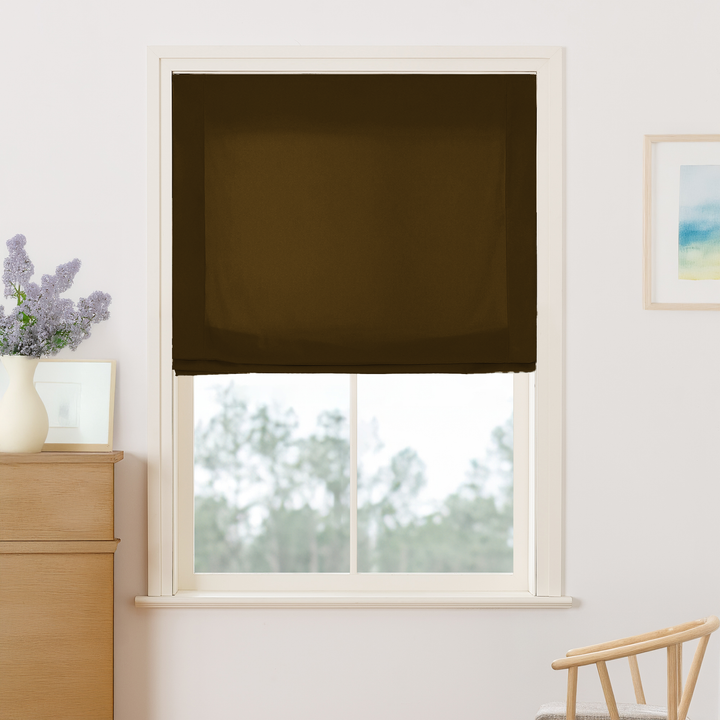 Maillard Velvet No-Drill Roman Shades & Blinds | Relaxed
