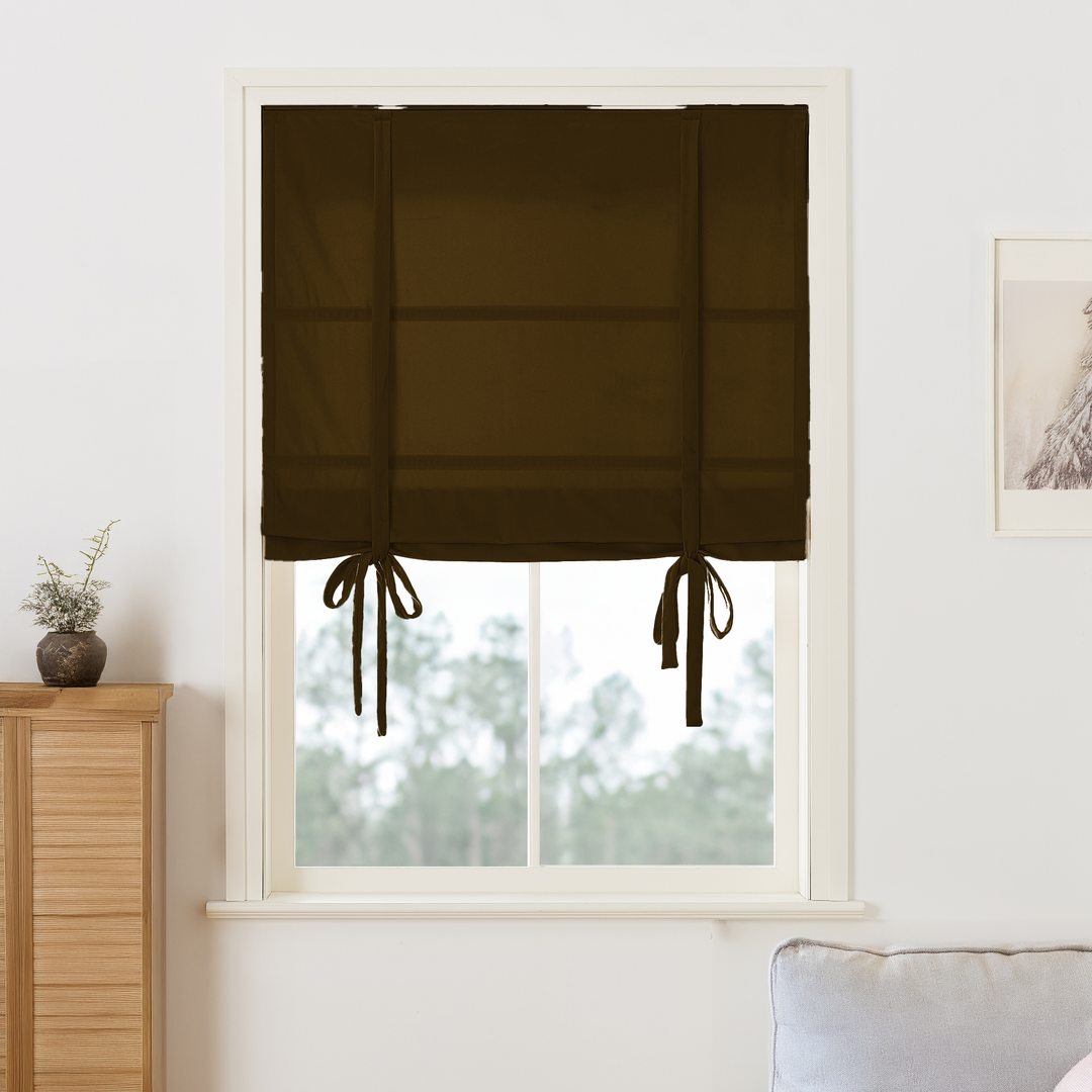 Maillard Velvet Roman Shades & Blinds | Tie