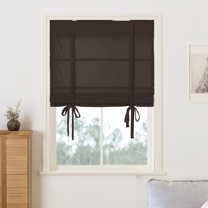 Maillard Velvet Roman Shades & Blinds | Tie