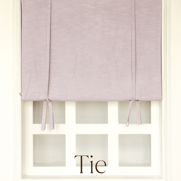 Jenna Linen Roman Shades & Blinds | Tie