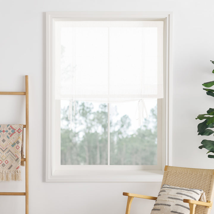 Lily Linen Roman Shades & Blinds | Tie