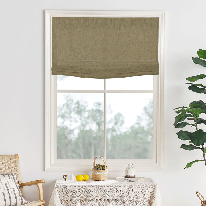Lily Linen Flame Retardant Roman Shades & Blinds | Flat Fold