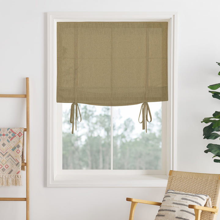 Lily Linen Roman Shades & Blinds | Tie