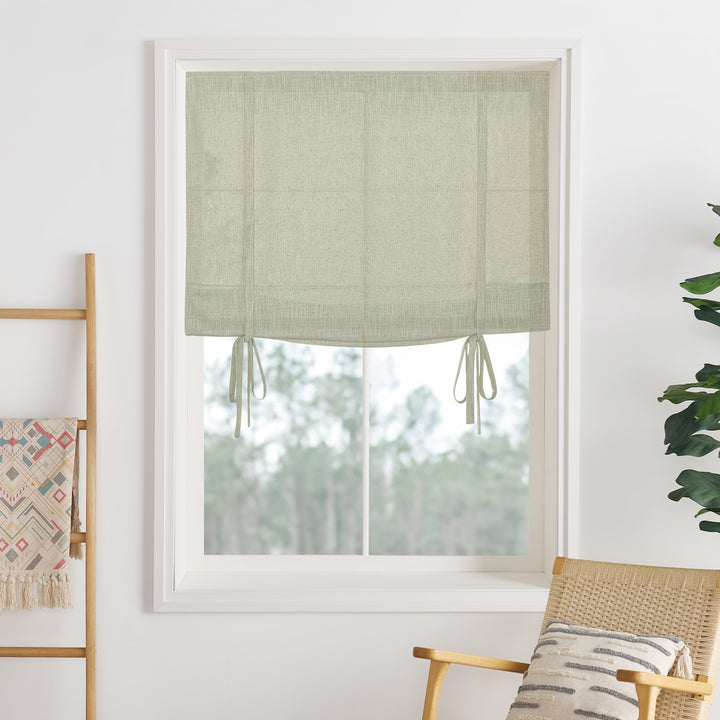 Lily Linen Roman Shades & Blinds | Tie
