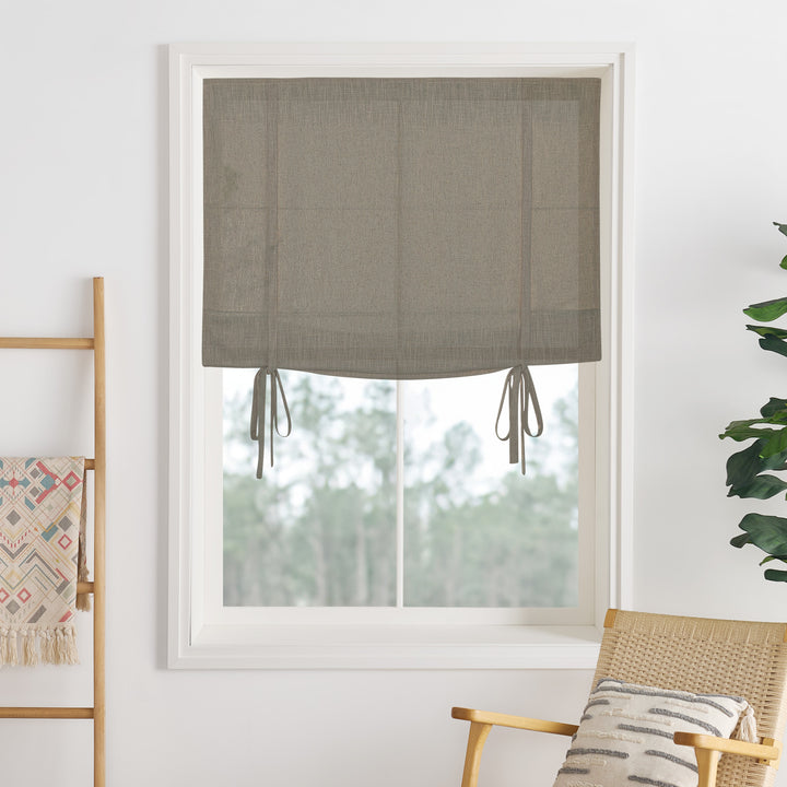 Lily Linen Roman Shades & Blinds | Tie