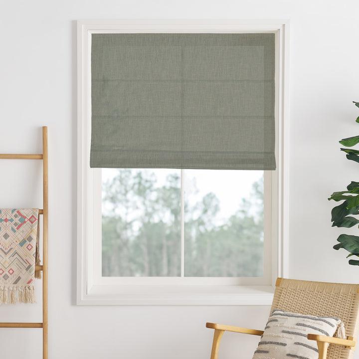 Lily Linen Roman Shades & Blinds | Plain Fold