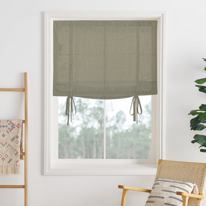 Lily Linen Roman Shades & Blinds | Tie