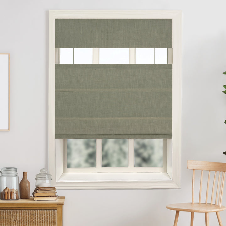 Lily Linen Flame Retardant Roman Shades & Blinds | Top Down Bottom Up
