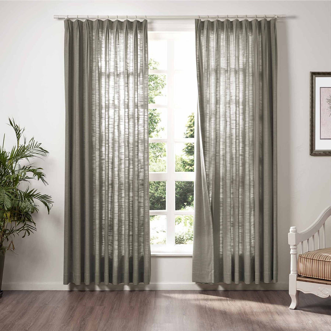 Lily Linen Curtains & Drapes Pleated