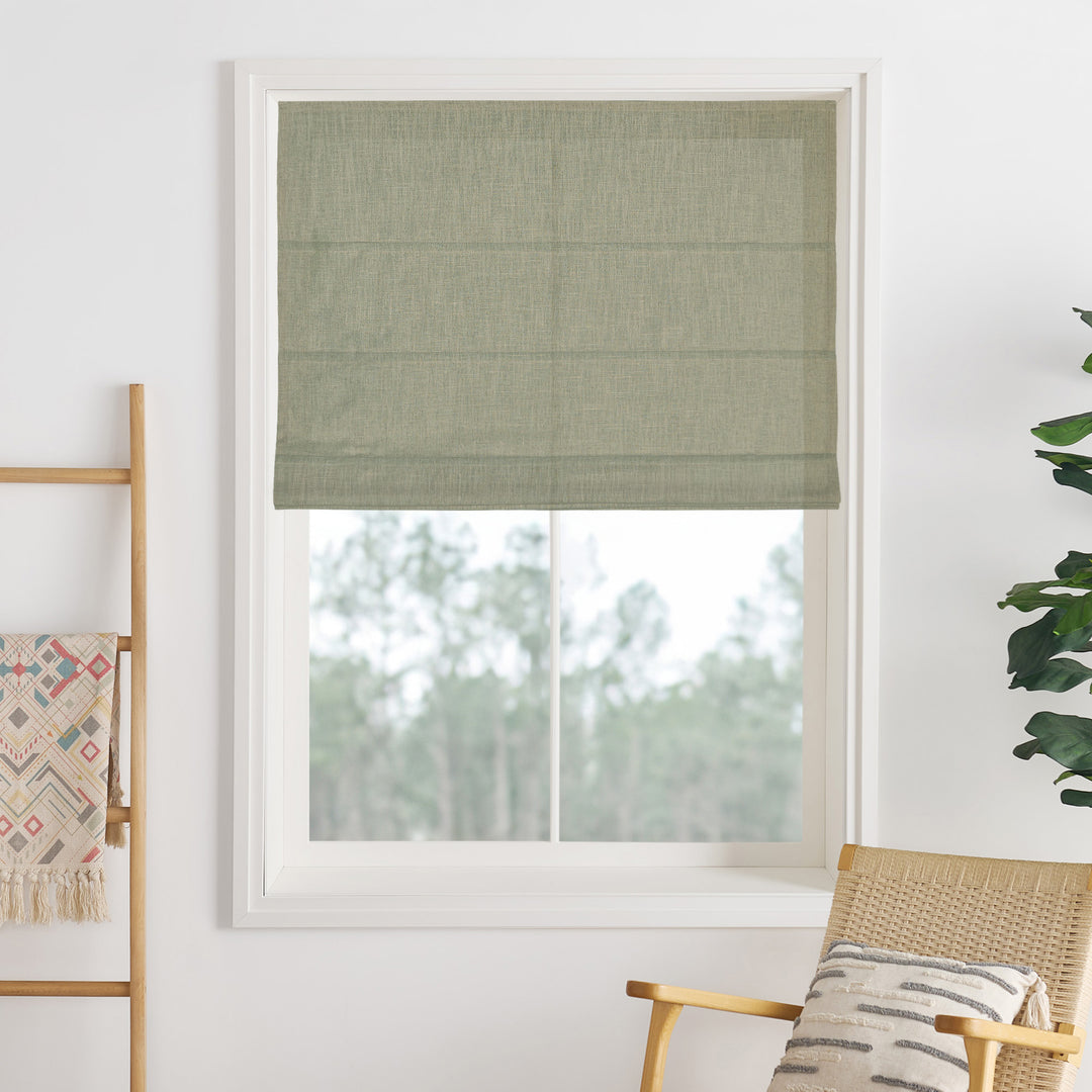 Lily Linen Roman Shades & Blinds | Plain Fold