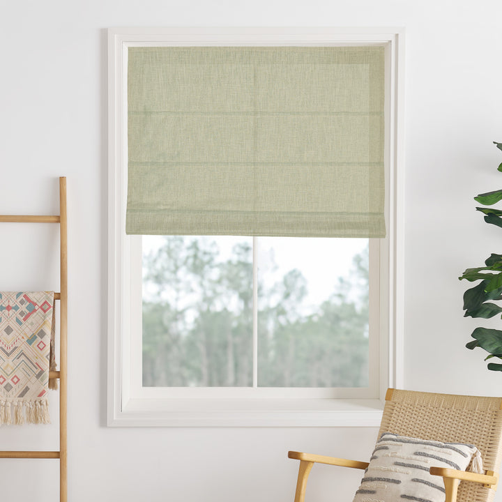 Lily Linen Roman Shades & Blinds | Plain Fold