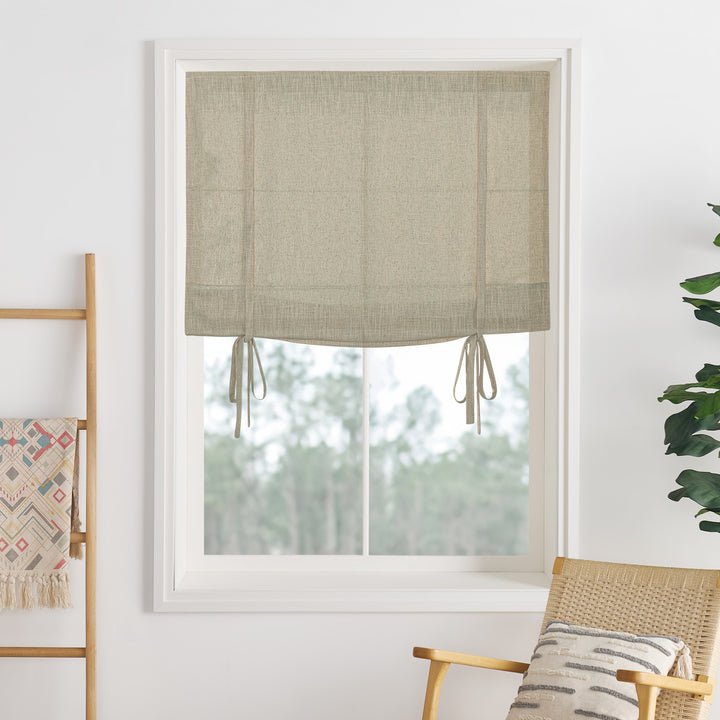 Lily Linen Roman Shades & Blinds | Tie