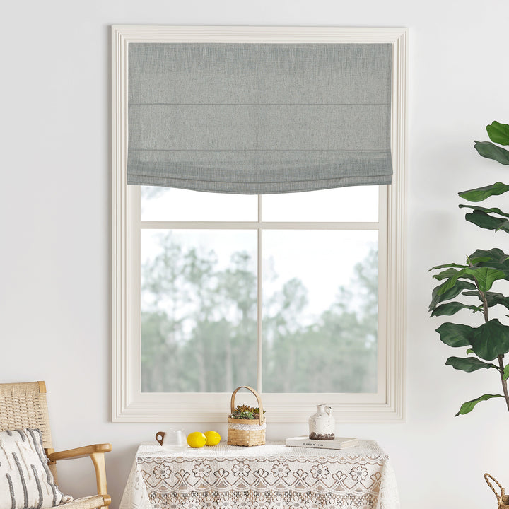 Lily Linen Flame Retardant Roman Shades & Blinds | Flat Fold