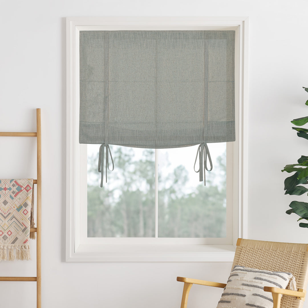 Lily Linen Roman Shades & Blinds | Tie