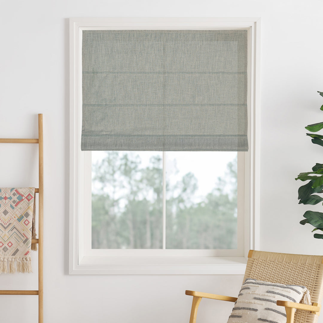 Lily Linen Roman Shades & Blinds | Plain Fold