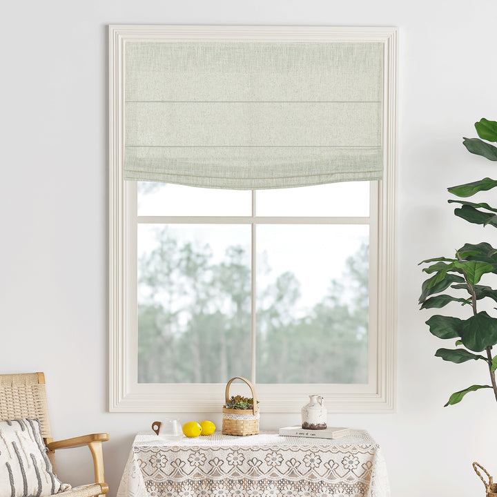 Lily Linen Flame Retardant Roman Shades & Blinds | Flat Fold