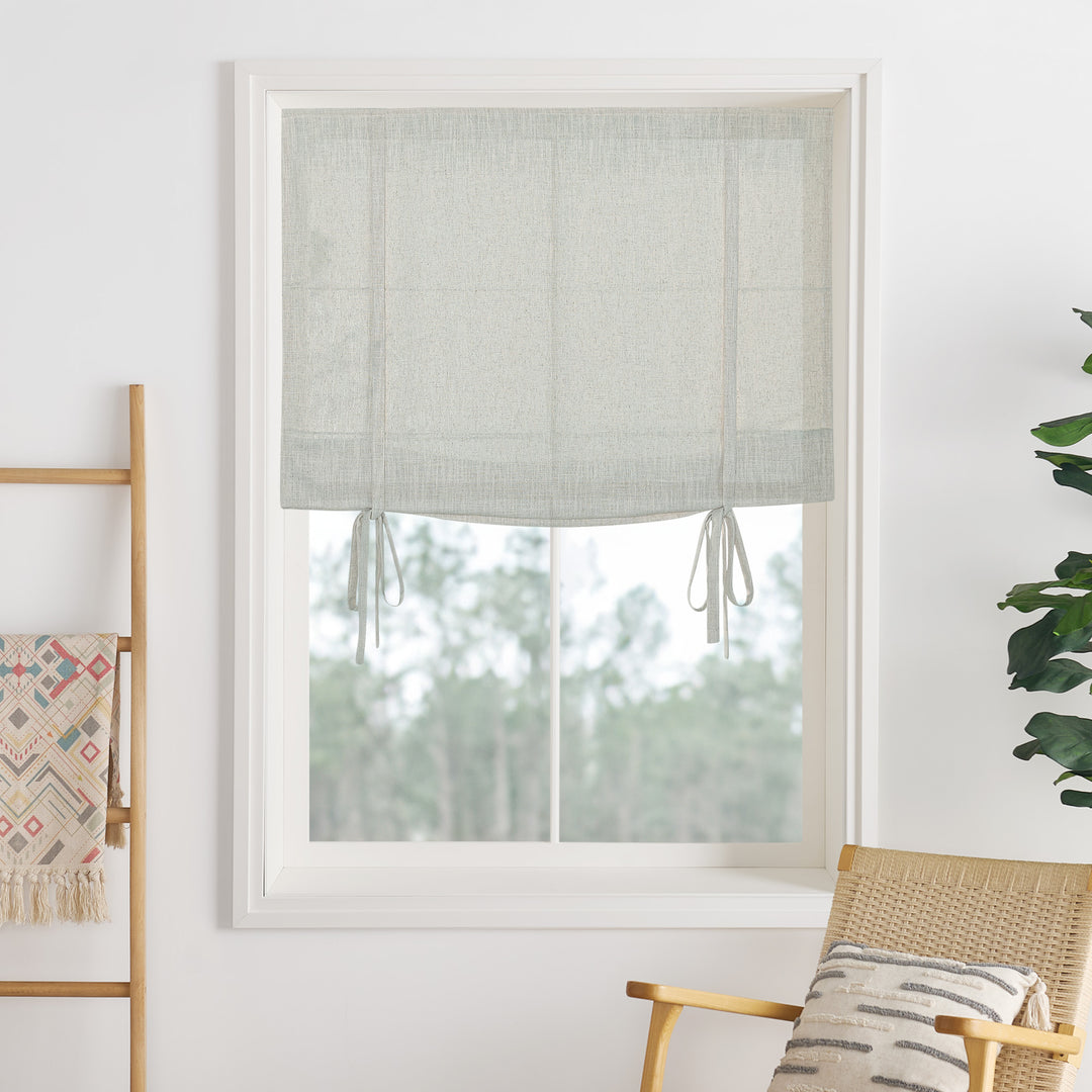 Lily Linen Roman Shades & Blinds | Tie