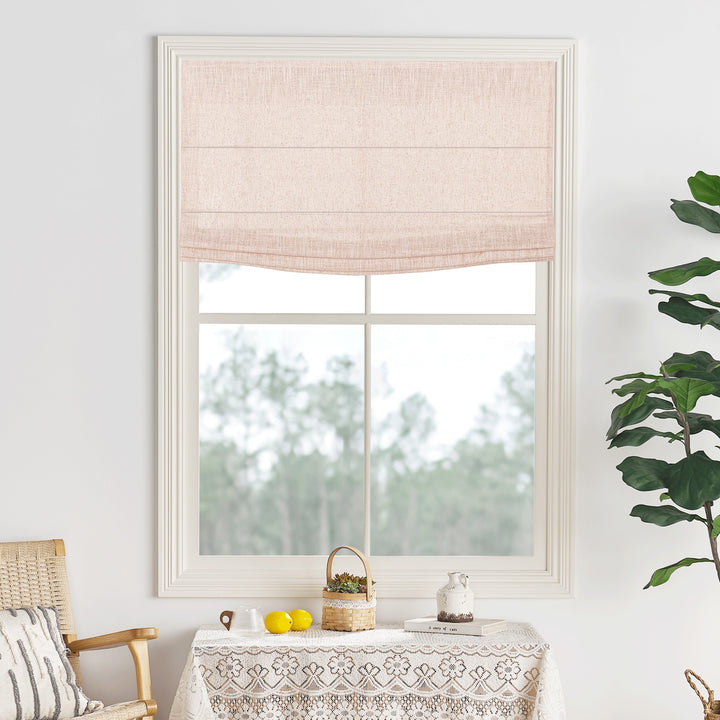Lily Linen Flame Retardant Roman Shades & Blinds | Flat Fold