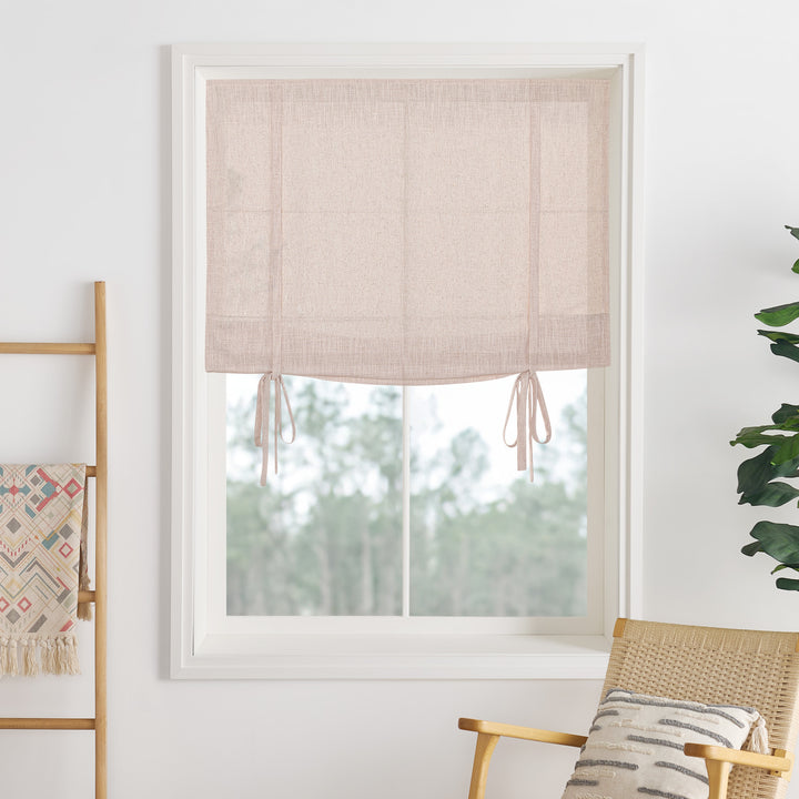Lily Linen Roman Shades & Blinds | Tie