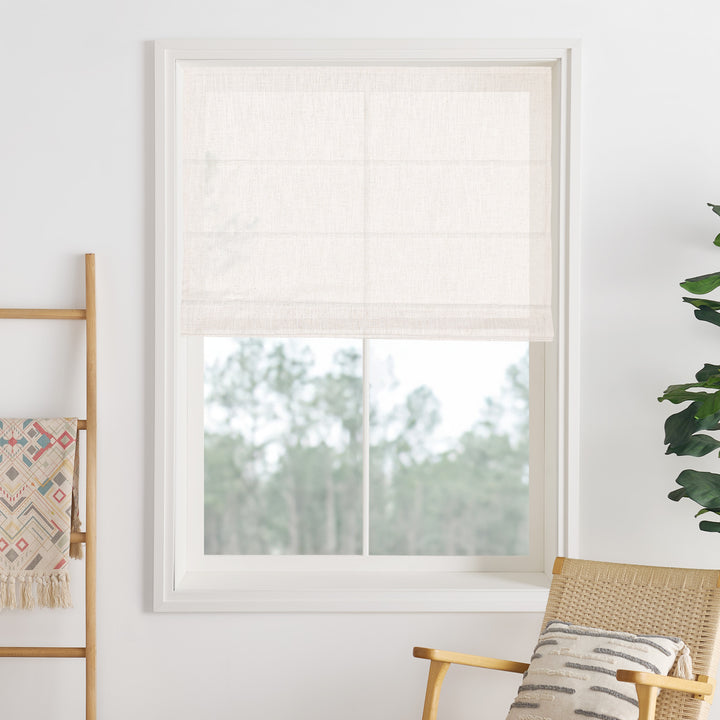 Lily Linen Roman Shades & Blinds | Plain Fold