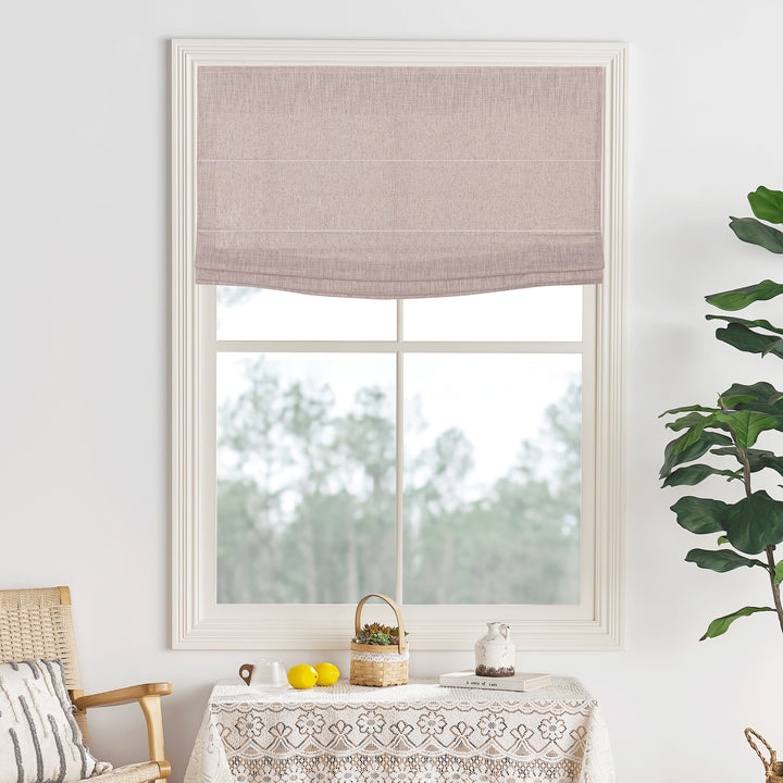 Lily Linen Flame Retardant Roman Shades & Blinds | Flat Fold