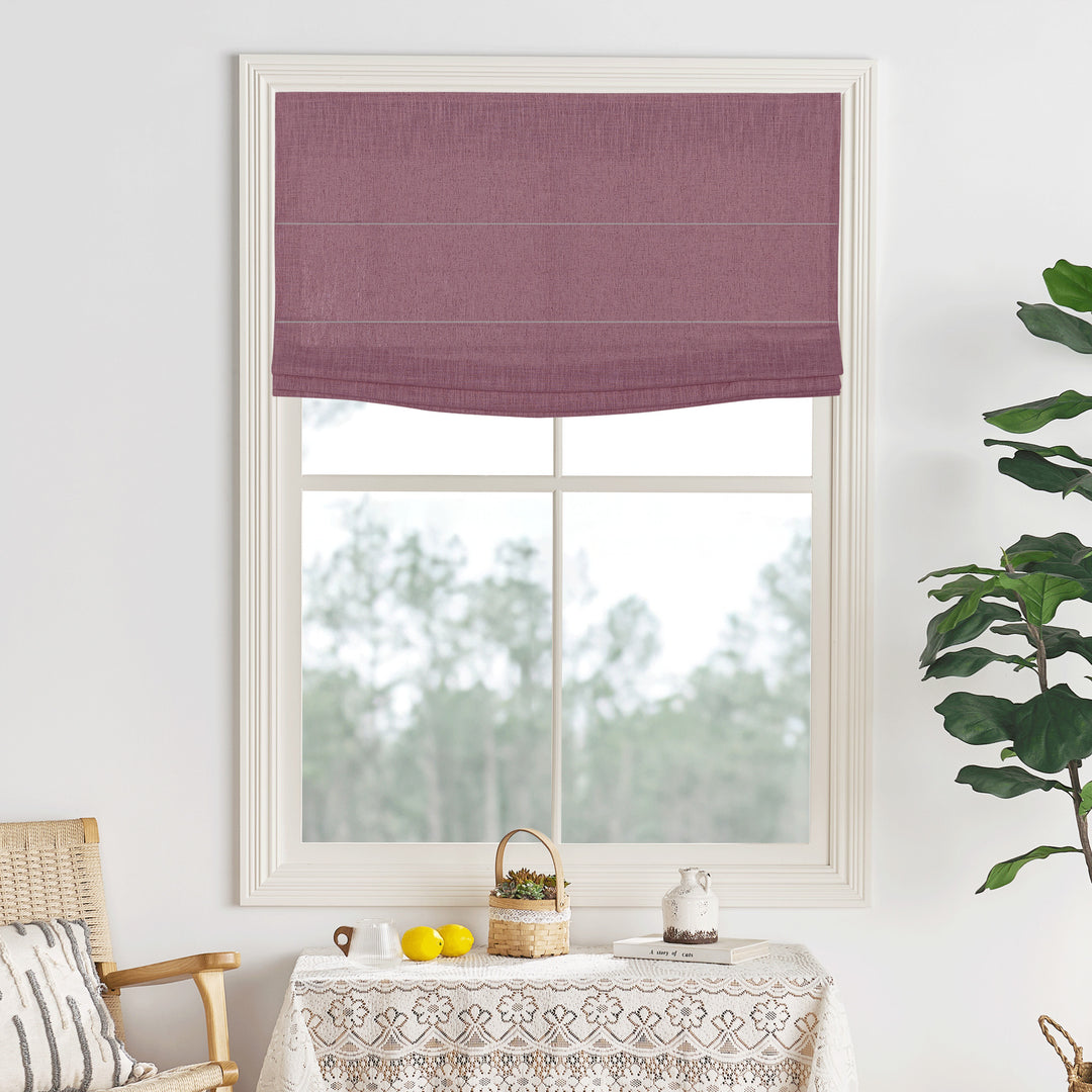Lily Linen Flame Retardant Roman Shades & Blinds | Flat Fold