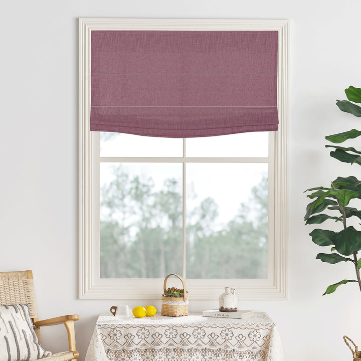 Lily Linen Flame Retardant Roman Shades & Blinds | Flat Fold
