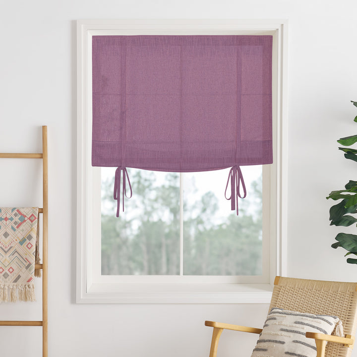 Lily Linen Roman Shades & Blinds | Tie
