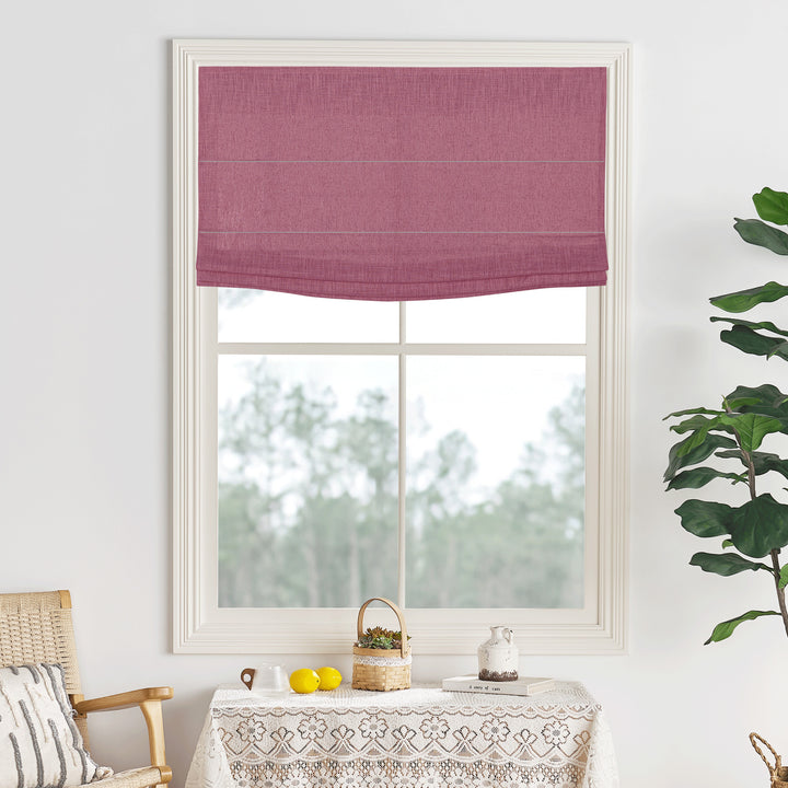 Lily Linen Flame Retardant Roman Shades & Blinds | Flat Fold