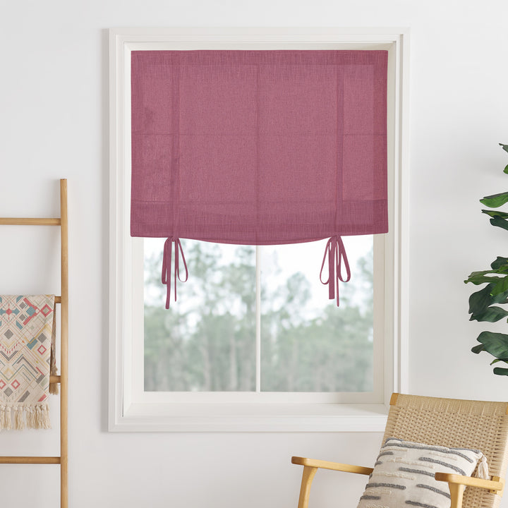 Lily Linen Roman Shades & Blinds | Tie