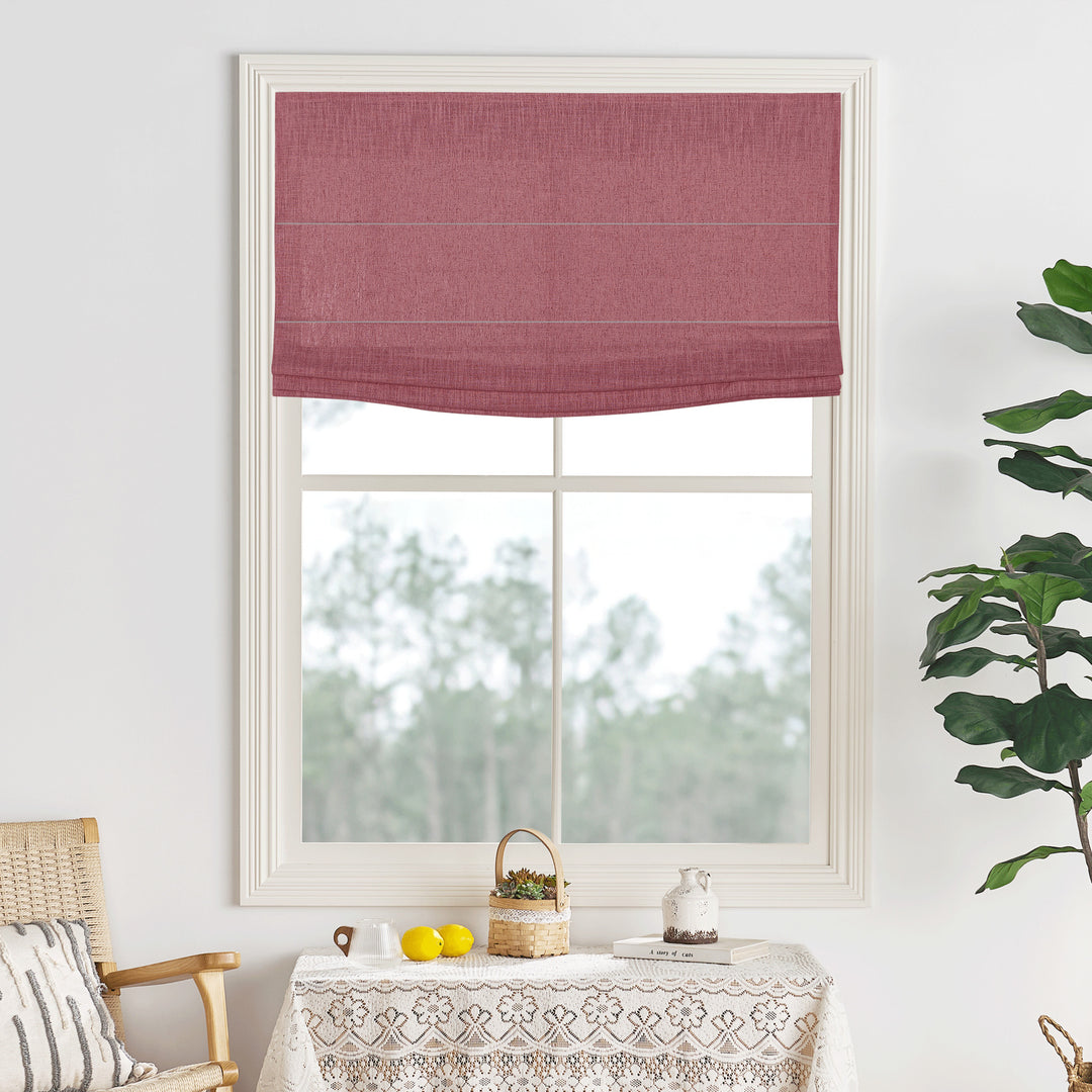Lily Linen Flame Retardant Roman Shades & Blinds | Flat Fold