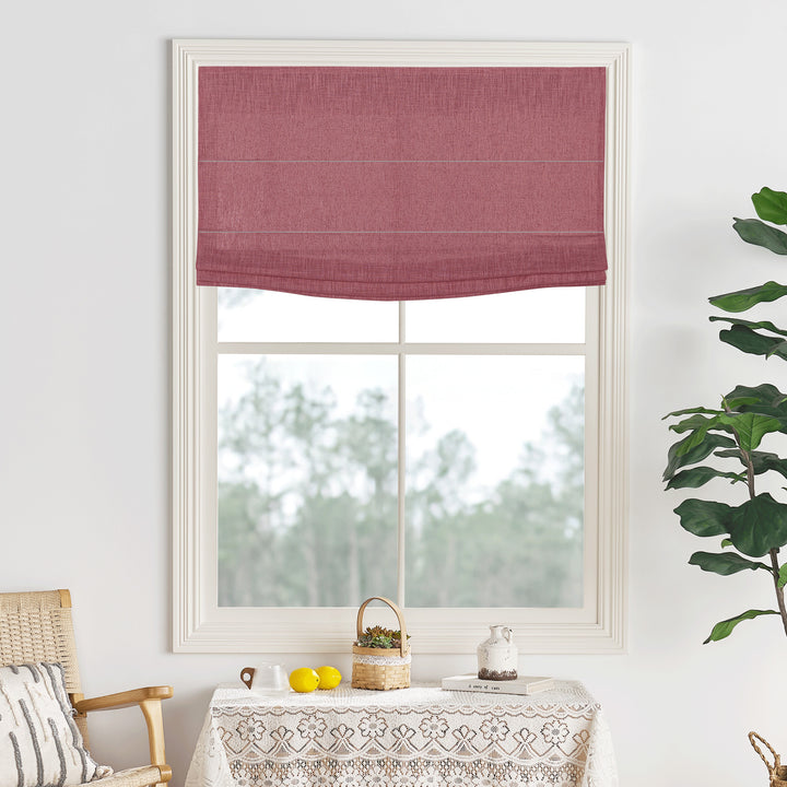 Lily Linen Flame Retardant Roman Shades & Blinds | Flat Fold