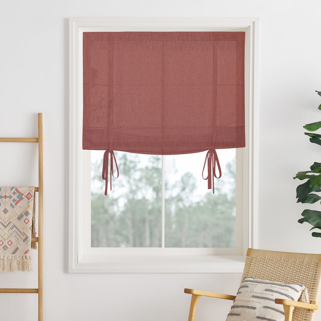 Lily Linen Roman Shades & Blinds | Tie