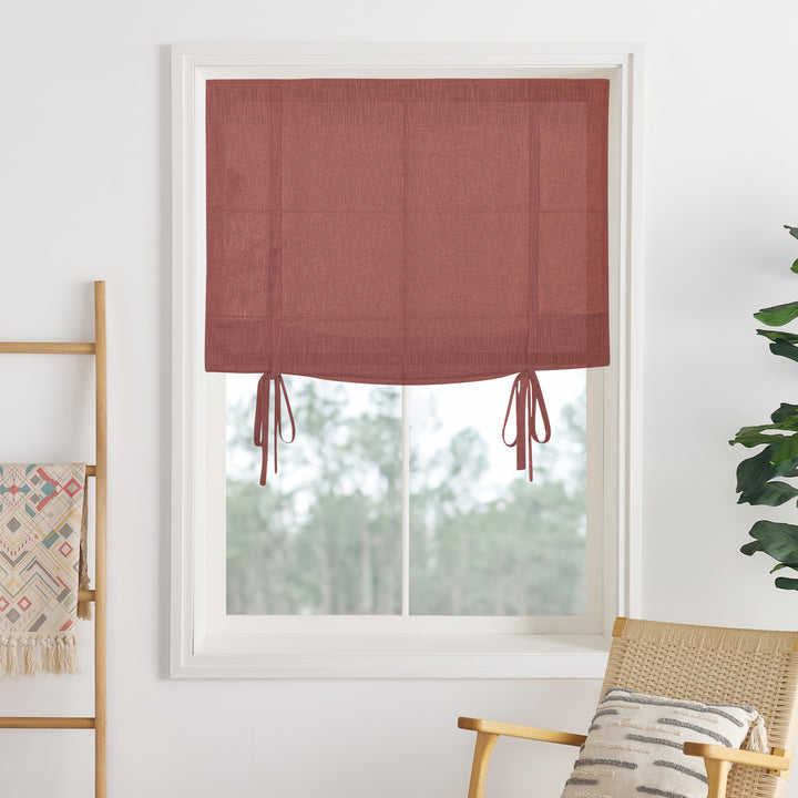 Lily Linen Roman Shades & Blinds | Tie
