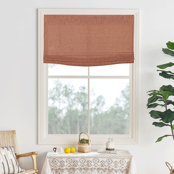 Lily Linen Flame Retardant Roman Shades & Blinds | Flat Fold
